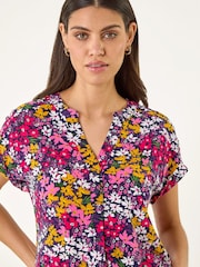 Roman Pink Floral Print Stretch Shirt - Image 1 of 5