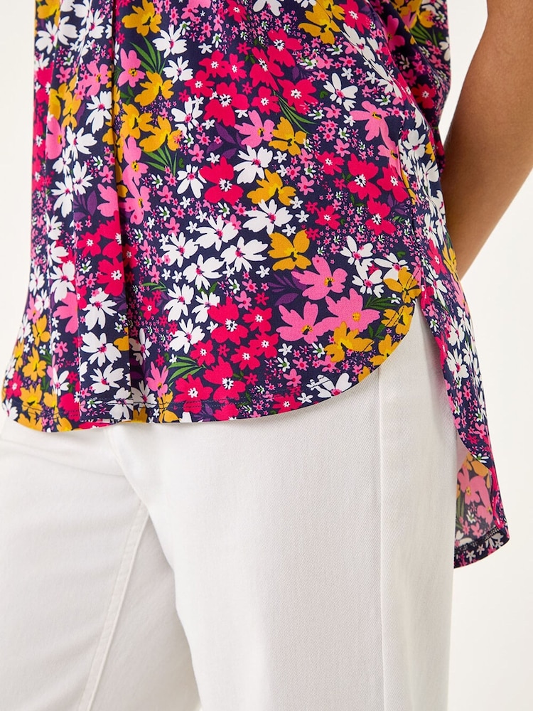 Roman Pink Floral Print Stretch Shirt - Image 5 of 5 Roman Pink Floral Print Stretch Shirt - Image 5 of 5