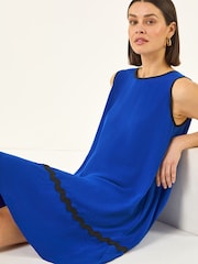 Roman Blue Ric Rac Trim Swing Dress - Image 1 of 5