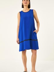Roman Blue Ric Rac Trim Swing Dress - Image 2 of 5
