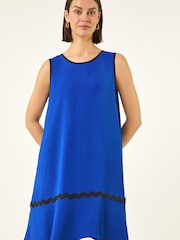 Roman Blue Ric Rac Trim Swing Dress - Image 4 of 5