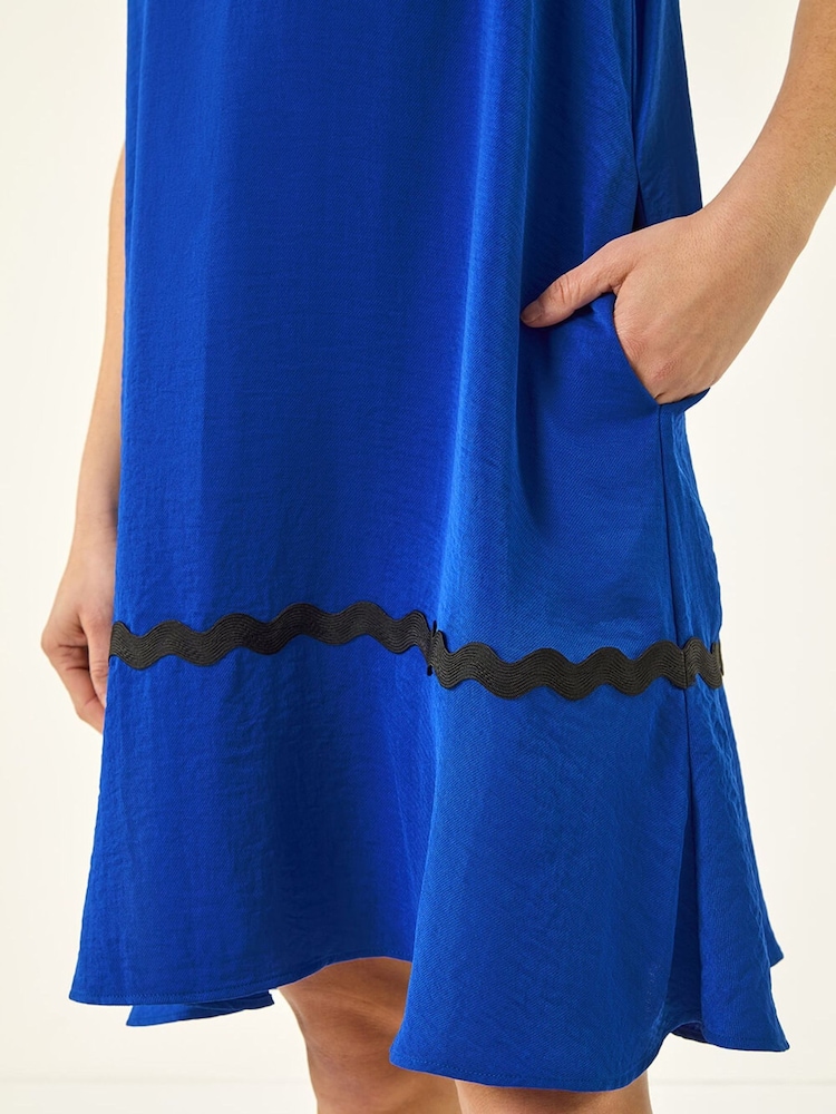Roman Blue Ric Rac Trim Swing Dress - Image 5 of 5
