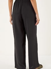 Roman Black Crepe Elasticated Waist Trousers - Image 3 of 5