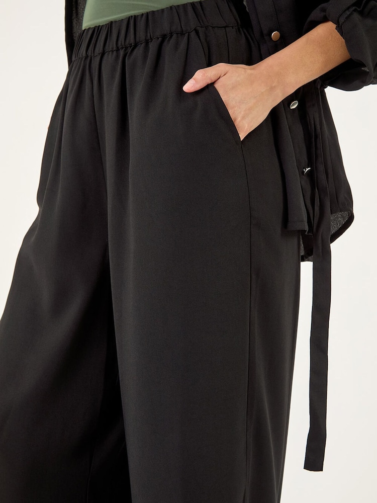 Roman Black Crepe Elasticated Waist Trousers - Image 5 of 5 Roman Black Crepe Elasticated Waist Trousers - Image 5 of 5