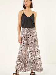Roman Natural Animal  Print Paisley Wide Leg Trousers - Image 2 of 5