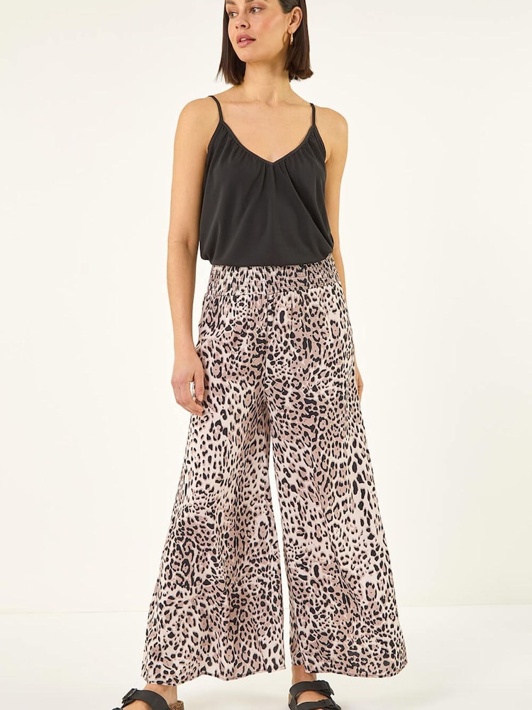 Roman Natural Animal  Print Paisley Wide Leg Trousers - Image 2 of 5