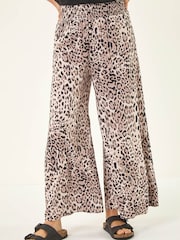 Roman Natural Animal  Print Paisley Wide Leg Trousers - Image 4 of 5