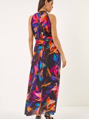 Roman Black Floral Halter Dress - Image 3 of 5
