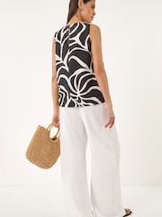 Roman Black Mono Abstract Shell Top - Image 3 of 5