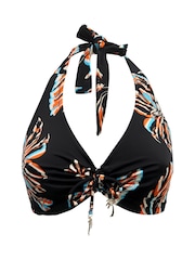 Pour Moi Black/Orange/Blue Halterneck Madrid Bikini Top - Image 3 of 4