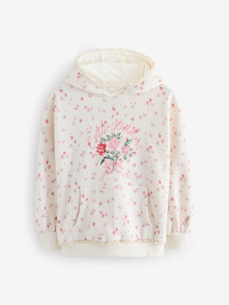 Cath Kidston Cream Ditsy Hoodie (1.5-10yrs) - Image 1 of 5 Cath Kidston Cream Ditsy Hoodie (1.5-10yrs) - Image 1 of 5