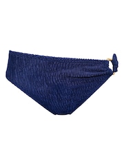 Pour Moi Navy Algarve Ring Side Textured Bikini Bottoms - Image 3 of 4
