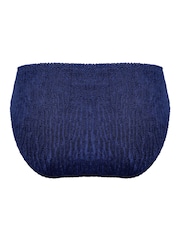 Pour Moi Navy Algarve Ring Side Textured Bikini Bottoms - Image 4 of 4