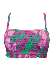 Pour Moi Green/Pink Strapless Free Spirit Bikini Top - Image 3 of 4