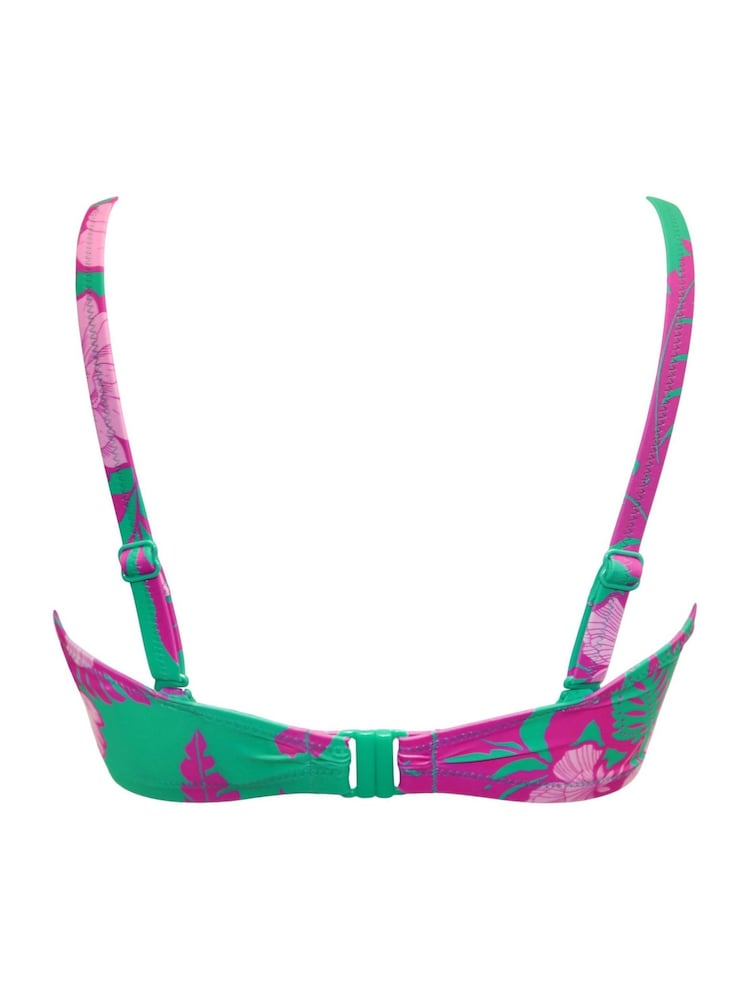 Pour Moi Green/Pink Strapless Free Spirit Bikini Top - Image 4 of 4 Pour Moi Green/Pink Strapless Free Spirit Bikini Top - Image 4 of 4