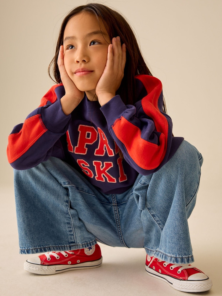 Navy/Red Après Sweatshirt (3-16yrs) - Image 4 of 4 Navy/Red Après Sweatshirt (3-16yrs) - Image 4 of 4