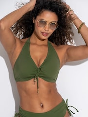 Pour Moi Khaki Halterneck Madrid Bikini Top - Image 1 of 4