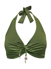 Pour Moi Khaki Halterneck Madrid Bikini Top - Image 3 of 4