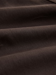 Dark Brown Baggy Fit Cotton Stretch Cargo Trousers - Image 9 of 12