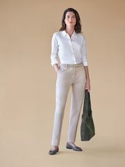 Pure Collection Grey Cotton Blend Chino Trousers - Image 1 of 2