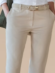 Pure Collection Grey Cotton Blend Chino Trousers - Image 2 of 2