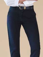 Pure Collection Navy Cotton Blend Chino Trousers - Image 2 of 2