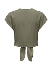 ONLY Linen Blend Knot Shirt - Imaginea 4 din 4