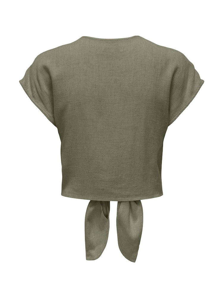 ONLY Linen Blend Knot Shirt - Imaginea 4 din 4