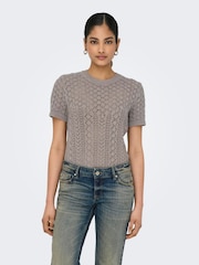ONLY Short Sleeved Crochet T-Shirt - Imagen 5 de 6