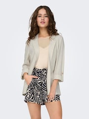 ONLY Cream Linen Blend Open Blazer - Image 1 of 6