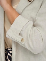 ONLY Cream Linen Blend Open Blazer - Image 4 of 6