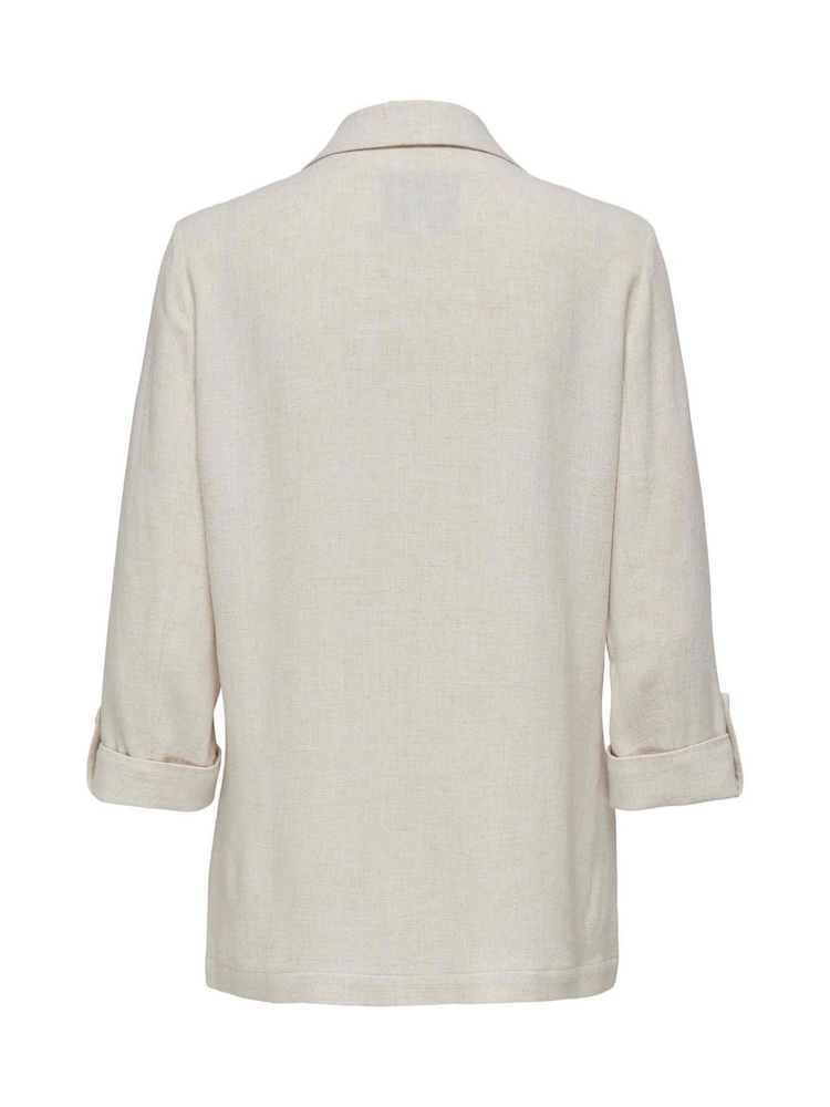 ONLY Cream Linen Blend Open Blazer - Image 7 of 7
