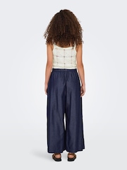 ONLY Blue Linen Blend Knot Trousers - Image 2 of 6