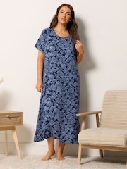 Yours Curve Blue Soft Touch Midaxi Nightdresses 2 Pack - Image 3 of 9