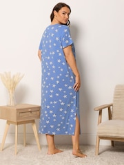 Yours Curve Blue Soft Touch Midaxi Nightdresses 2 Pack - Image 5 of 9