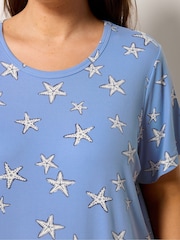 Yours Curve Blue Soft Touch Midaxi Nightdresses 2 Pack - Image 6 of 9