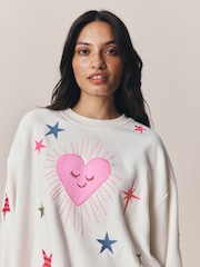 Cosmic Rainbow Embroidered - Little Bird by Jools Oliver Sweat-shirt oversize à col rond - Image 3 de 5
