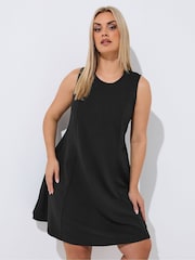 Yours Curve Black Limited Seam Detail Formal Dress - Image 1 of 5