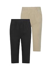 Yours Curve Black Cool Cotton Cropped Trousers 2 Pack - Image 6 of 8