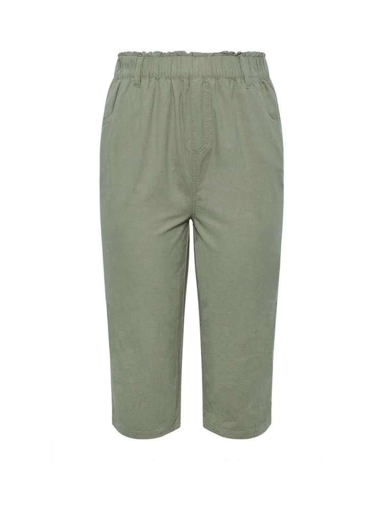 Yours Curve Blue Cool Cotton Cropped Trousers 2 Pack - Image 7 of 7 Yours Curve Blue Cool Cotton Cropped Trousers 2 Pack - Image 7 of 7