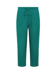 M&Co Blue Linen Blend Cropped Trousers - Image 5 of 5