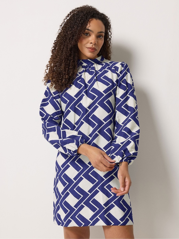 Синий - Платье-туника с поясом M&Co - Изображение 1 5