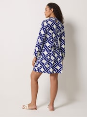 Синий - Платье-туника с поясом M&Co - Изображение 3 5