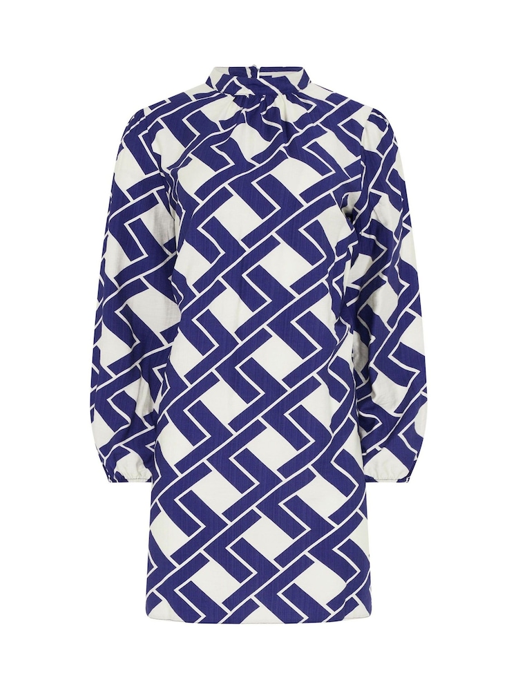 Синий - Платье-туника с поясом M&Co - Изображение 5 5