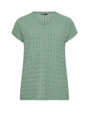 Yours Curve Green Bubble Textured T-Shirt - Image 5 of 5