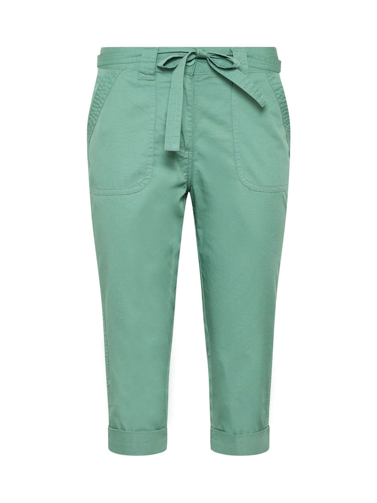 M&Co Green Cotton Poplin Cropped Trousers - Image 5 of 5