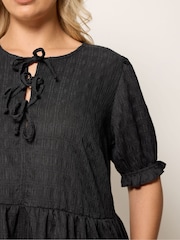 Yours Curve Black Bow Front Mini Dress - Image 4 of 5