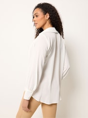M&Co Cream Drape Front Blouse - Image 3 of 5