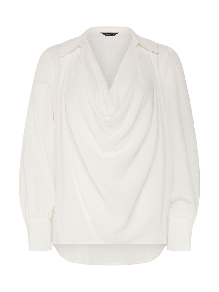 M&Co Cream Drape Front Blouse - Image 5 of 5