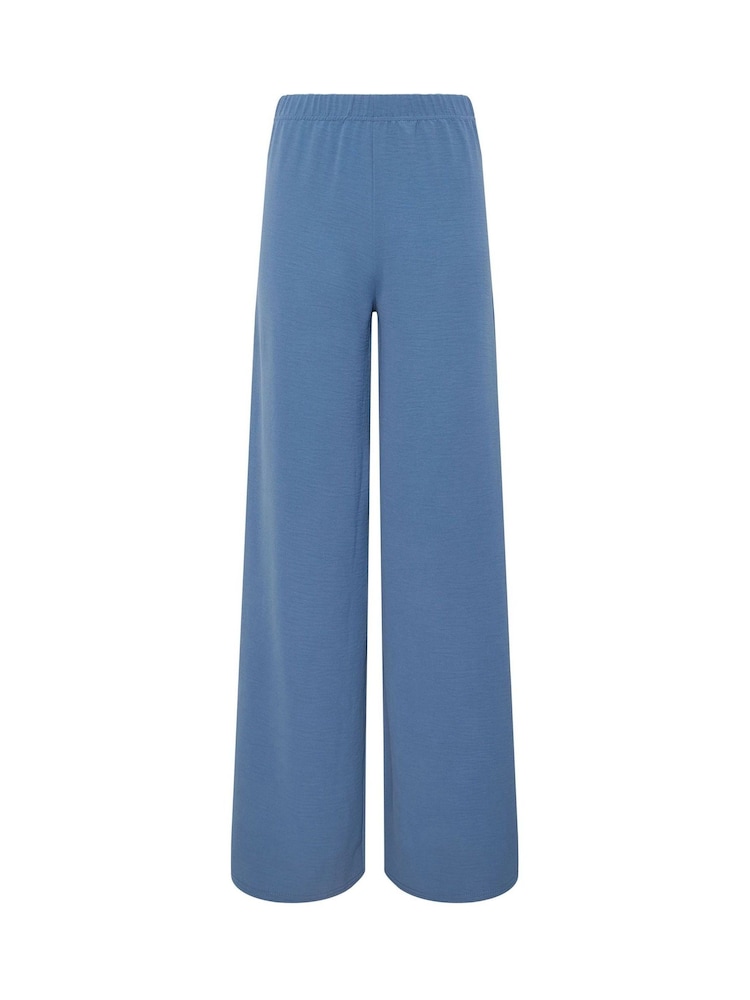 Long Tall Sally Blue Linen Look Wide Leg Trousers - Image 5 of 5